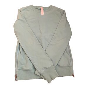Ivivva Lululemon Girls Light Blue Crewneck Sweatshirt w/ Side Zippers Sz 10